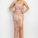 Sequin Back-crisscross Tie Slit Dress