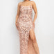 Sequin Back-crisscross Tie Slit Dress