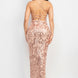 Sequin Back-crisscross Tie Slit Dress