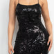 Sequin Back-crisscross Tie Slit Dress