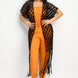Crocheted Open-front Fringe Kimono