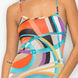 Crossed Back Marble Print Multicolor Midi Dress