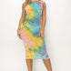 Velvet Burn Out Pattern Sexy Midi Dress