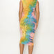 Velvet Burn Out Pattern Sexy Midi Dress