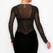 Velvet Sheer Contrast Holiday Midi Dress