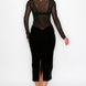 Velvet Sheer Contrast Holiday Midi Dress