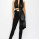 Faux Leather Top Pants Set