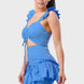 Sweetheart With Drawstring Bow Cutout Ruffled Flutter Sleeves Mini Dress