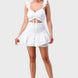 Sweetheart With Drawstring Bow Cutout Ruffled Flutter Sleeves Mini Dress
