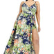 Plus Tropical Leaf Print Surplice Maxi Dress