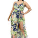 Plus Tropical Leaf Print Surplice Maxi Dress