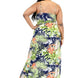 Plus Tropical Leaf Print Surplice Maxi Dress