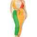 Plus Sleeveless Color Block 2 Piece Skirt Set