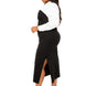 Collared Shirt Bodycon Midi Dress With Side Slit