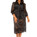 Belted Lace Shirt Dress