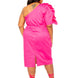 One Shoulder Midi Dress With Ruffle Details