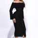 Ruffled Fabric Off Shoulder Midi Dress With Flared Sleeve