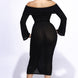 Ruffled Fabric Off Shoulder Midi Dress With Flared Sleeve