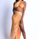 Foil Surplice Halter Top And Opened Maxi Skirt
