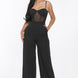 Mesh Insert Cup Wide Leg Jumpsuit