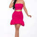 Ruffle Ruched Mini Skirt Set