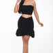 Ruffle Ruched Mini Skirt Set
