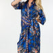 Wrap Front 3/4 Sleeve Printed Dress