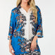 Multi Colored Collar Neck 3/4 Sleeve Dress
