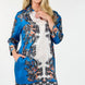 Multi Colored Collar Neck 3/4 Sleeve Dress