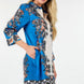 Multi Colored Collar Neck 3/4 Sleeve Dress