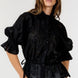 Button-down Collar Neck Embroidered Top