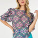 Puff Sleeve Multi-print Top
