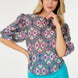 Puff Sleeve Multi-print Top
