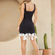 Blk N Wht Combination Bow Bottom Dress