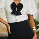 Bow N Pearl Detailed Blk N Wht Fashion Jumpsuit