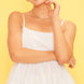 Shoulder Strap Back Tie Bottom Scallop Edge Top