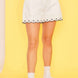 Front Zipper Bottom Scallop Edge Shorts