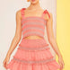 Waist Smocking Ruffle And Shirring Mini Skirt