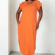 Plus Size Hidden Pocket Batwing Sleeve V Neck Long Dress
