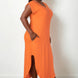 Plus Size Hidden Pocket Batwing Sleeve V Neck Long Dress