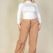 Plus Size Drawstring Waist Parachute Pants