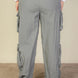 Plus Size Flap Pockets Drawstring Ruched Parachute Pants