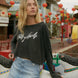 Lets Go Girls Metallic Vintage Wash Graphic Tee