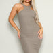 High Cut Racerback Knit Midi Dress