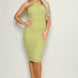High Cut Racerback Knit Midi Dress
