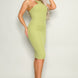 High Cut Racerback Knit Midi Dress