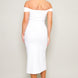 Off Shoulder Techno Crepe Midi Dress