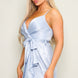Spaghetti Strap Deep V Ruffled Wrap Midi Dress