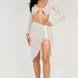 Sexy Sheer Mesh Drawstring Ruched Skirt
