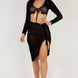 Sexy Sheer Mesh Drawstring Ruched Skirt
